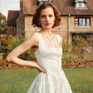 Vanessa Mooney Elisabeth Dress in White Silk